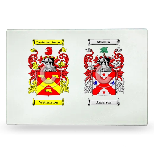 Double Coat of Arms Glass Cutting Board