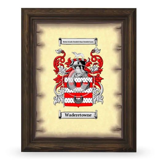 Waderetowne Coat of Arms Framed - Brown