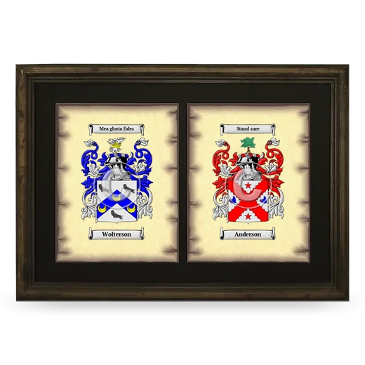 Double Coat of Arms Framed - Brown