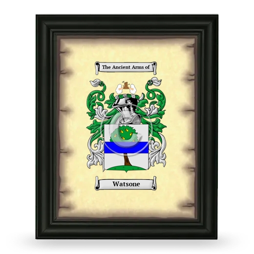 Watsone Coat of Arms Framed - Black