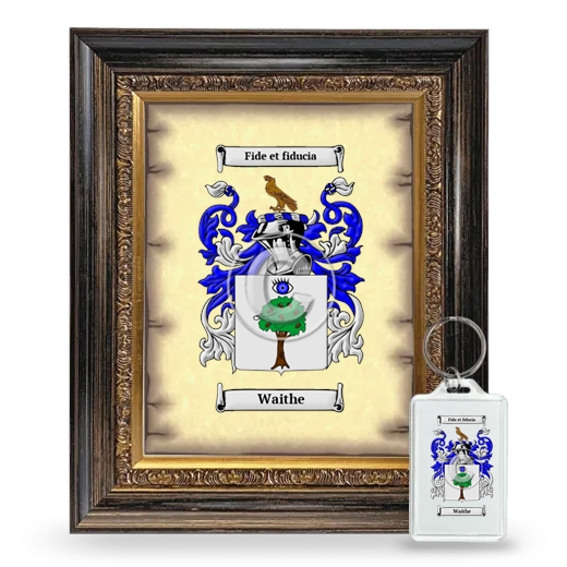 Waithe Framed Coat of Arms and Keychain - Heirloom