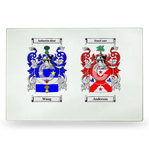 Double Coat of Arms Glass Cutting Board