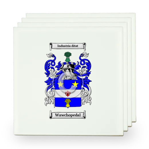 Wawchopedal Set of Four Small Tiles with Coat of Arms