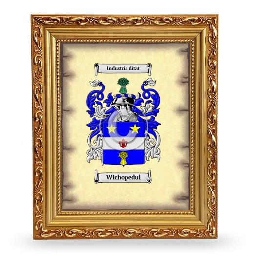 Wichopedul Coat of Arms Framed - Gold