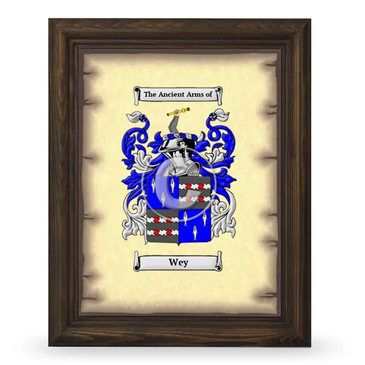 Wey Coat of Arms Framed - Brown
