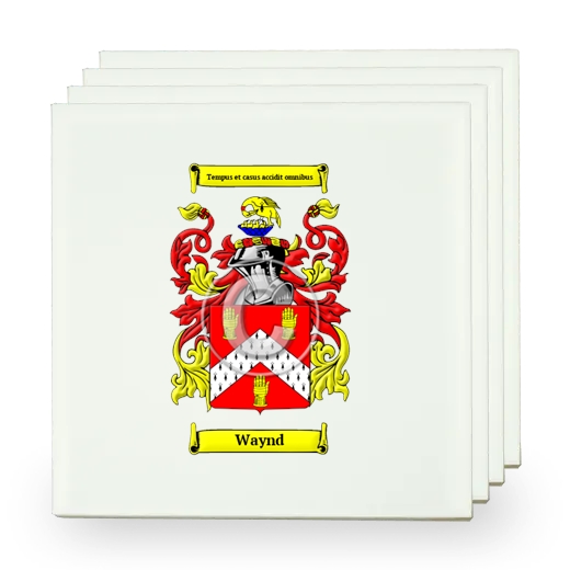 Waynd Set of Four Small Tiles with Coat of Arms