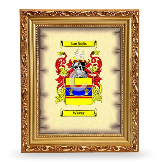 Wever Coat of Arms Framed - Gold