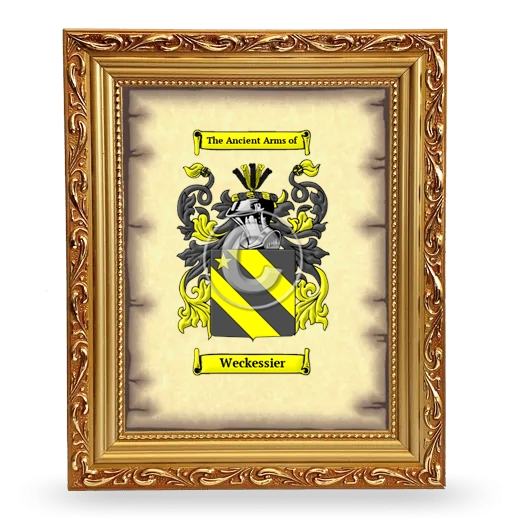 Weckessier Coat of Arms Framed - Gold