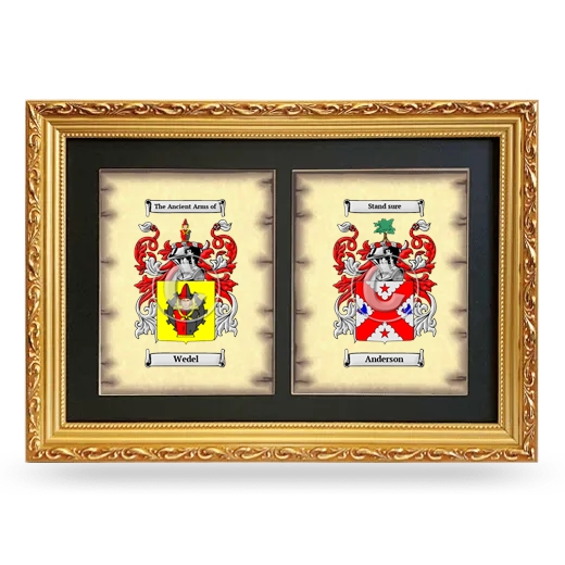 Double Coat of Arms Framed - Gold