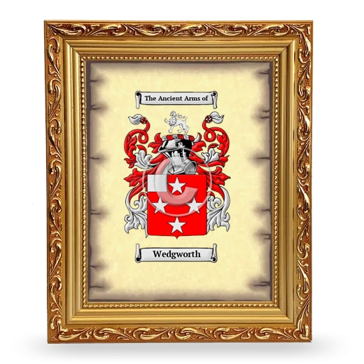 Wedgworth Coat of Arms Framed - Gold