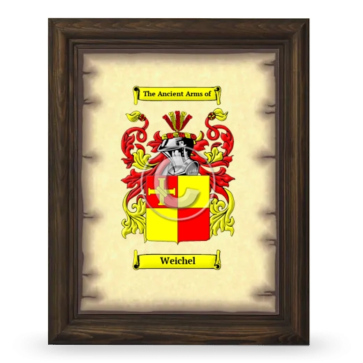 Weichel Coat of Arms Framed - Brown