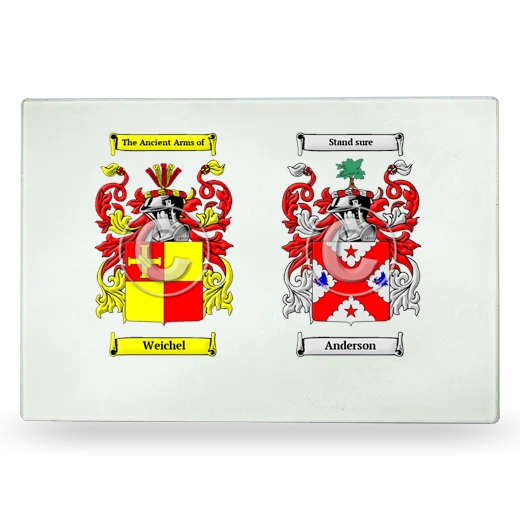 Double Coat of Arms Glass Cutting Board