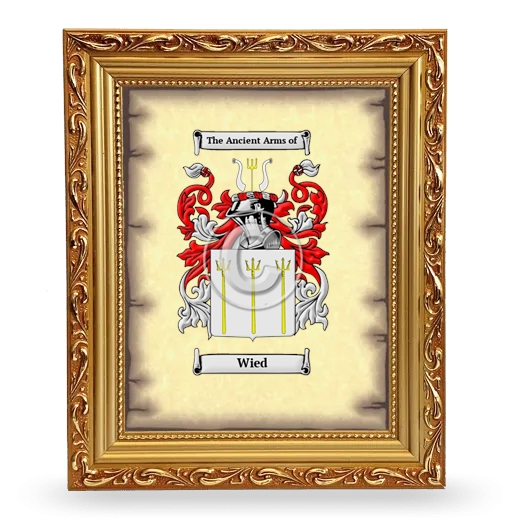 Wied Coat of Arms Framed - Gold