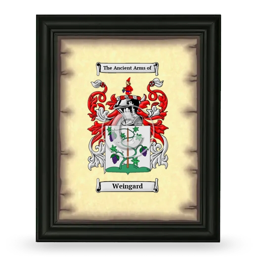 Weingard Coat of Arms Framed - Black