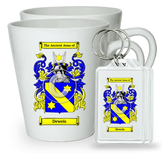 Deweis Pair of Latte Mugs and Pair of Keychains