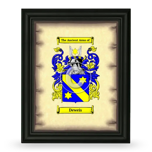 Deweis Coat of Arms Framed - Black