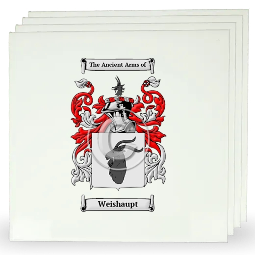 Weishaupt Set of Four Large Tiles with Coat of Arms