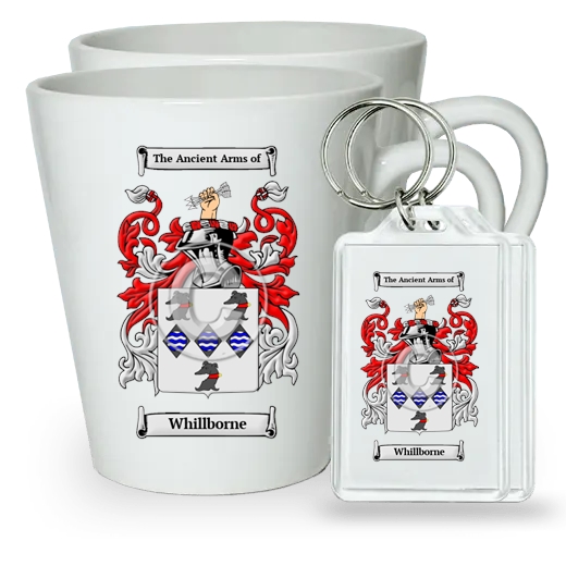 Whillborne Pair of Latte Mugs and Pair of Keychains