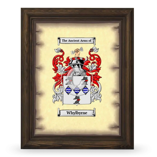 Whylbyrne Coat of Arms Framed - Brown