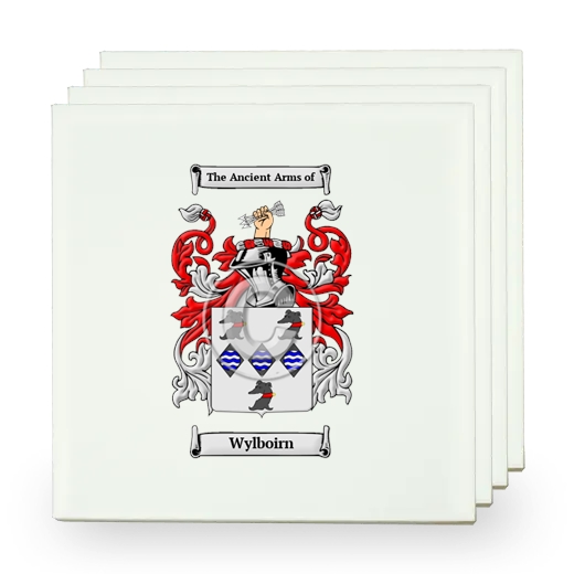 Wylboirn Set of Four Small Tiles with Coat of Arms