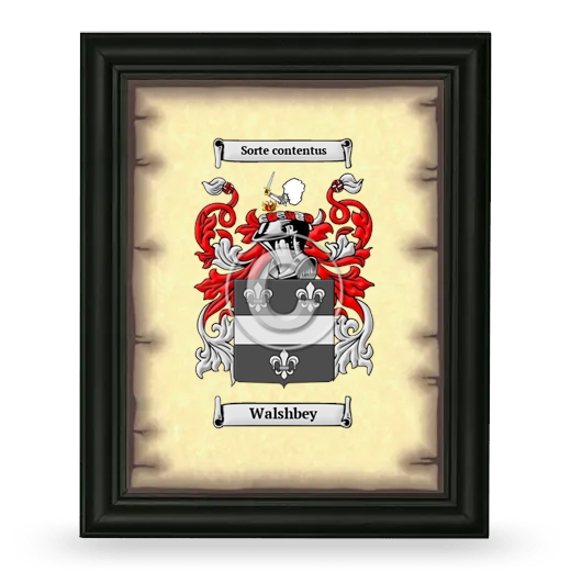 Walshbey Coat of Arms Framed - Black