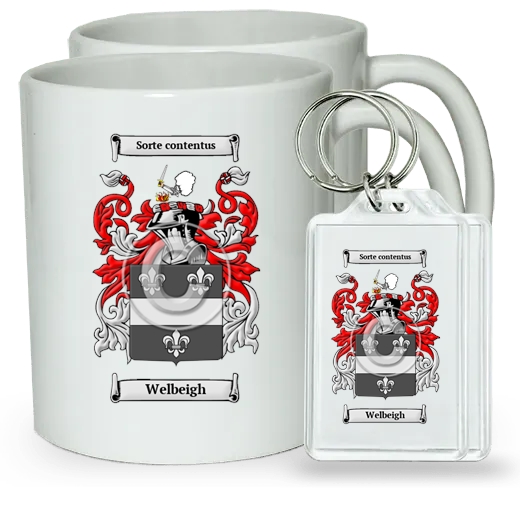 Welbeigh Pair of Coffee Mugs and Pair of Keychains