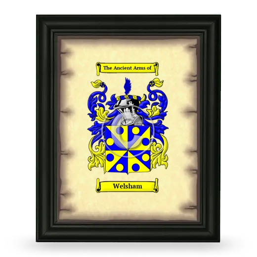 Welsham Coat of Arms Framed - Black