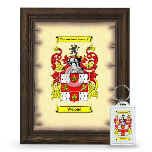 Welond Framed Coat of Arms and Keychain - Brown