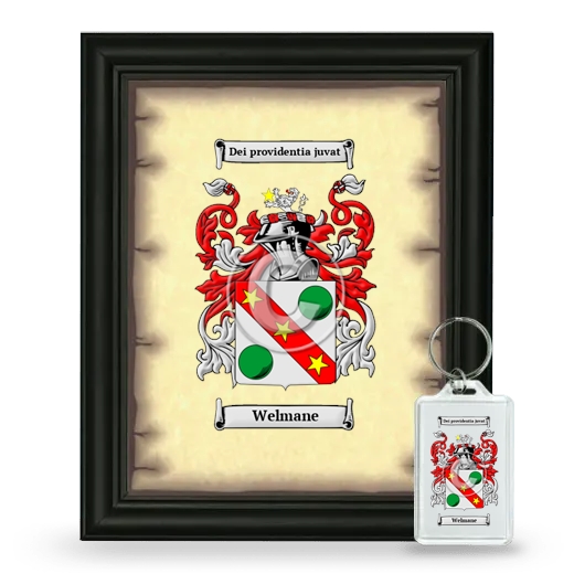Welmane Framed Coat of Arms and Keychain - Black