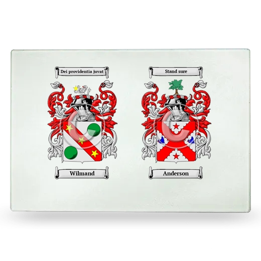 Double Coat of Arms Glass Cutting Board