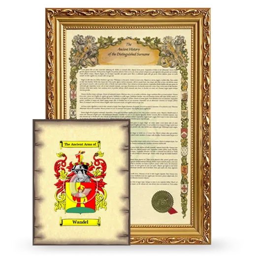 Wandel Framed History and Coat of Arms Print - Gold