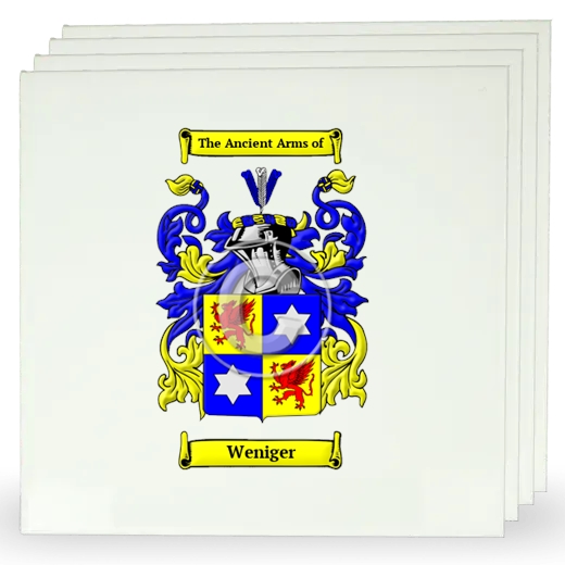 Weniger Set of Four Large Tiles with Coat of Arms