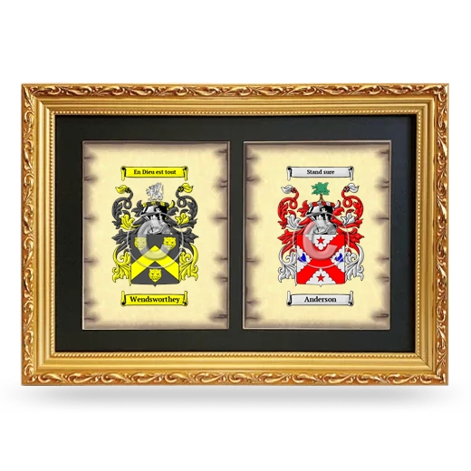 Double Coat of Arms Framed - Gold