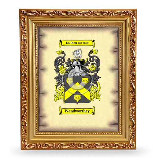 Wendworthey Coat of Arms Framed - Gold