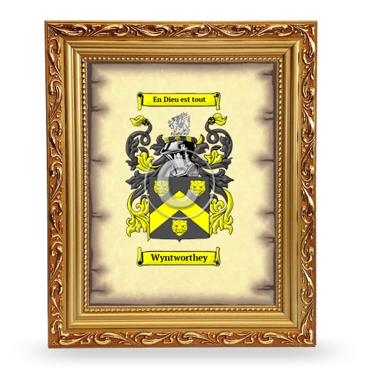 Wyntworthey Coat of Arms Framed - Gold