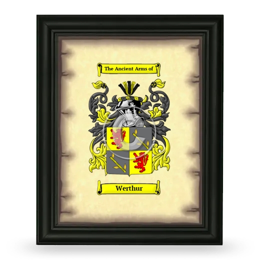 Werthur Coat of Arms Framed - Black