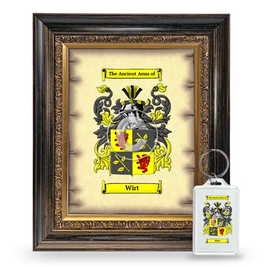 Wirt Framed Coat of Arms and Keychain - Heirloom