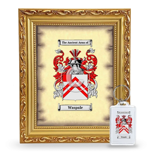 Waspale Framed Coat of Arms and Keychain - Gold