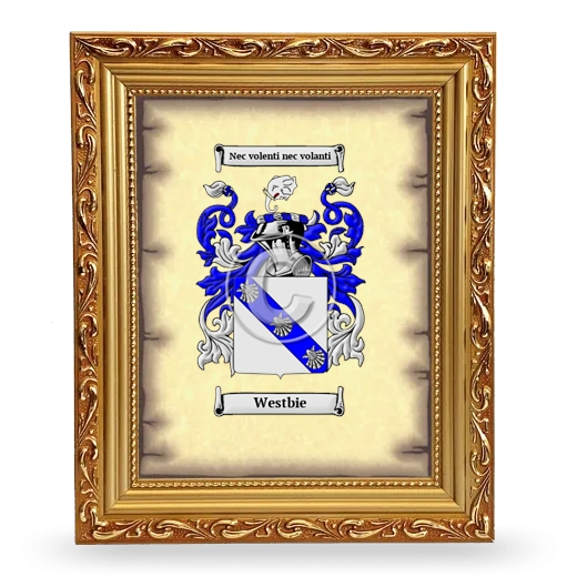 Westbie Coat of Arms Framed - Gold