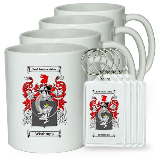 Wisthrupp Set of 4 Coffee Mugs and Keychains