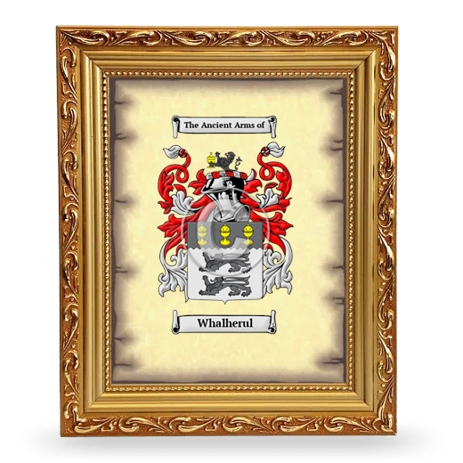 Whalherul Coat of Arms Framed - Gold