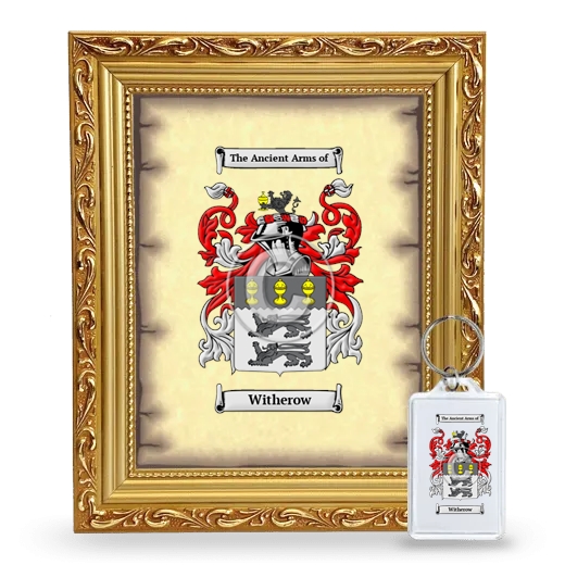 Witherow Framed Coat of Arms and Keychain - Gold