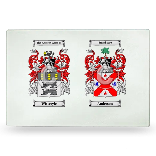 Double Coat of Arms Glass Cutting Board