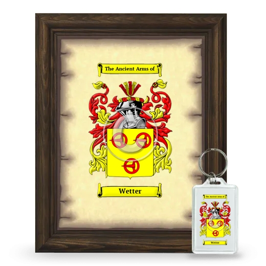 Wetter Framed Coat of Arms and Keychain - Brown
