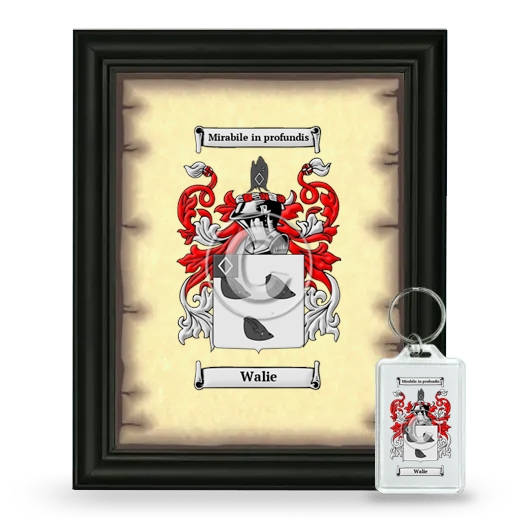 Walie Framed Coat of Arms and Keychain - Black