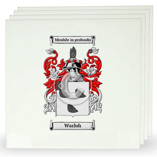 Warloh Set of Four Large Tiles with Coat of Arms