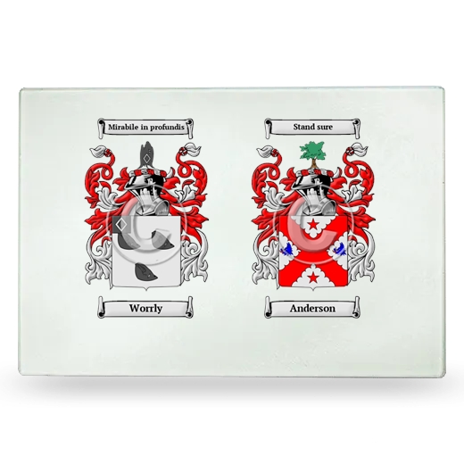 Double Coat of Arms Glass Cutting Board