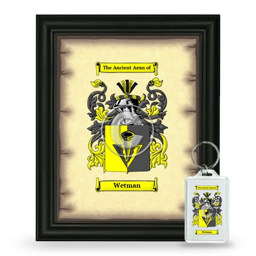 Wetman Framed Coat of Arms and Keychain - Black