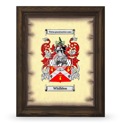 Whilldon Coat of Arms Framed - Brown