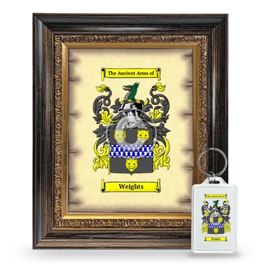 Weights Framed Coat of Arms and Keychain - Heirloom